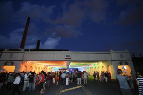 18th Street Railroad Viaduct Lighting by Bill Fitzgibbons,  Opening party in June, 2013